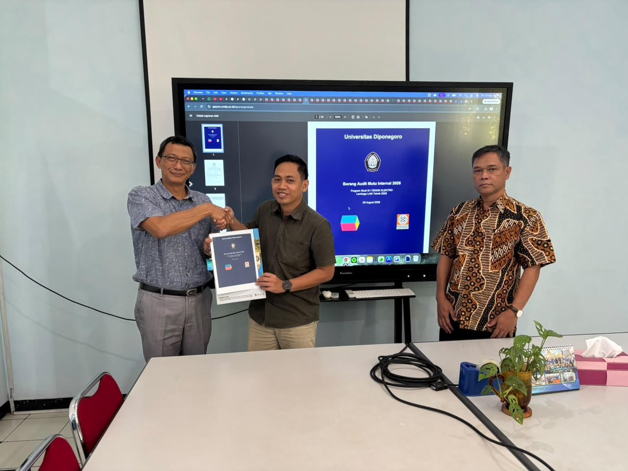 Submission of the 2026 Internal Quality Audit Report Form for the Electrical Engineering Study Program, Universitas Diponegoro